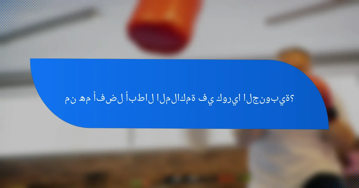 من هم أفضل أبطال الملاكمة في كوريا الجنوبية؟