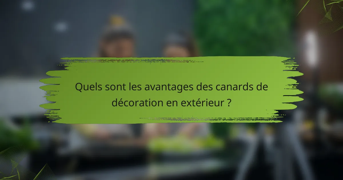 Quels sont les avantages des canards de décoration en extérieur ?